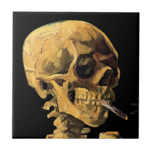 Carreau Vincent Van Gogh - Crâne à la cigarette allumée