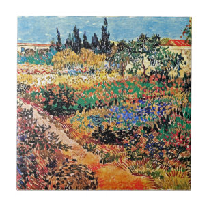 Carreau Vincent Van Gogh - Jardin fleuri avec chemin