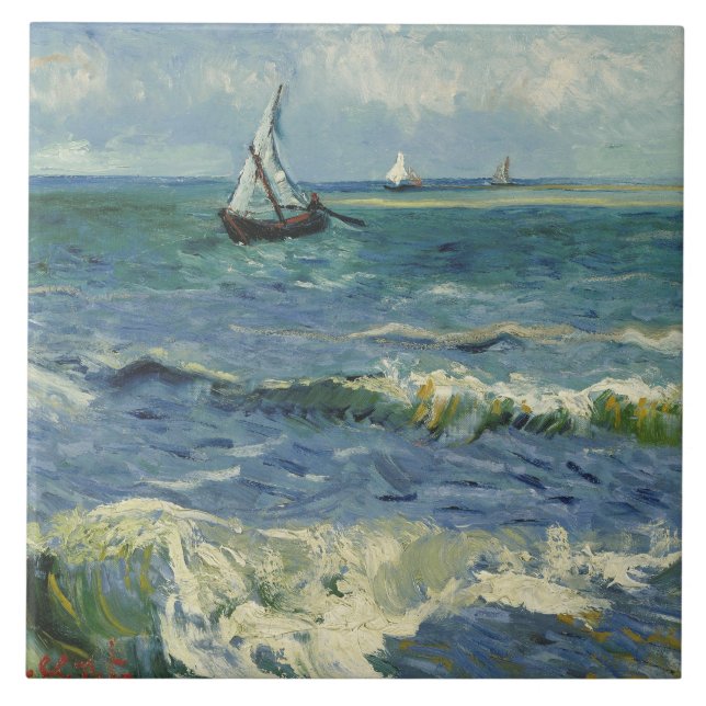 Carreau Vincent van Gogh - La mer près des Saintes (Devant)