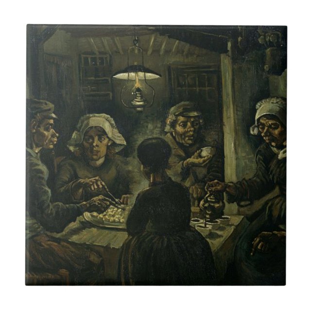 Carreau Vincent van Gogh la peinture de mangeurs de pomme (Devant)