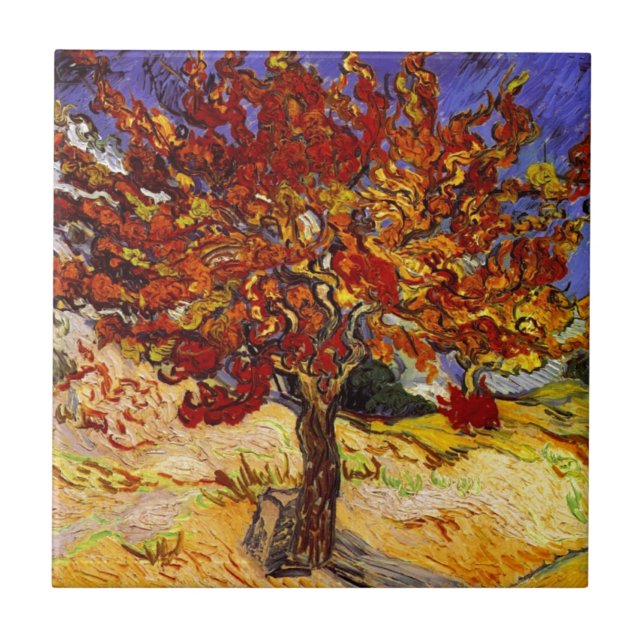 Carreau Vincent Van Gogh Mulberry Tree Fine Art Painting (Devant)