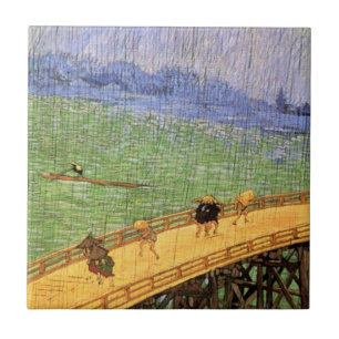 Carreau Vincent Van Gogh - Pont Dans La Pluie Art Japonais