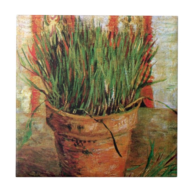 Carreau Vincent Van Gogh - Pot de fleurs avec de la ciboul (Devant)