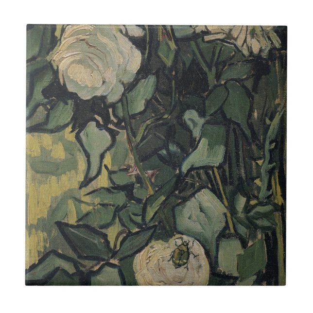 Carreau Vincent van Gogh - Roses et coléoptères (Devant)