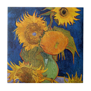 Carreau Vincent van Gogh - Vase avec cinq tournesols