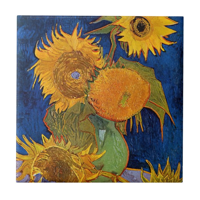 Carreau Vincent van Gogh - Vase avec cinq tournesols (Devant)