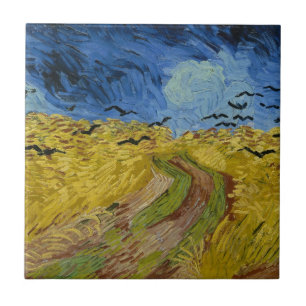 Carreau Vincent van Gogh - Wheatfield avec des corbeaux