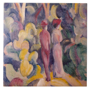 Carreau Vintage août Macke Couple sur la piste forestière