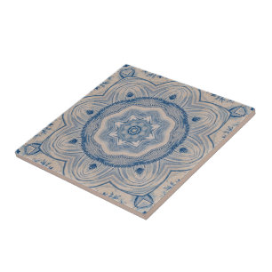 Carreau Vintage apparence Bleu & Blanc Chinoiserie Inspiré