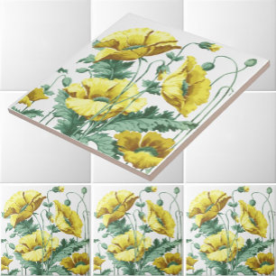 Carreau Vintage Art Nouveau Pépites Jaunes Frieze Motif