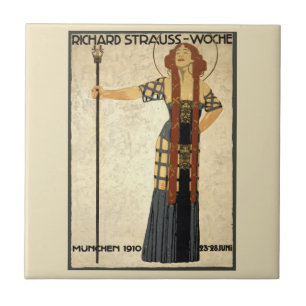 Carreau Vintage Art nouveau Richard Strauss-Woche, Munich