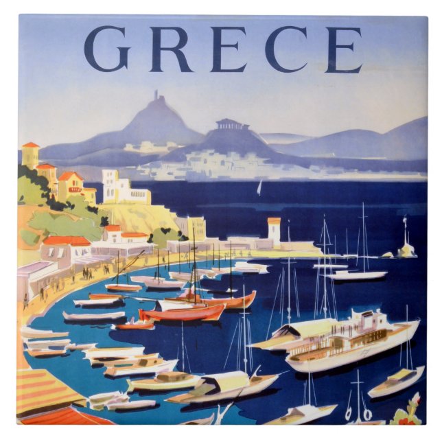 Carreau Vintage Athènes Grèce Voyage (Devant)