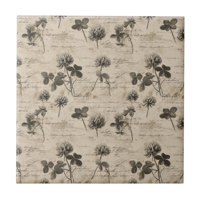 Carreau Vintage Botanical Floral Pattern (3) (Devant)