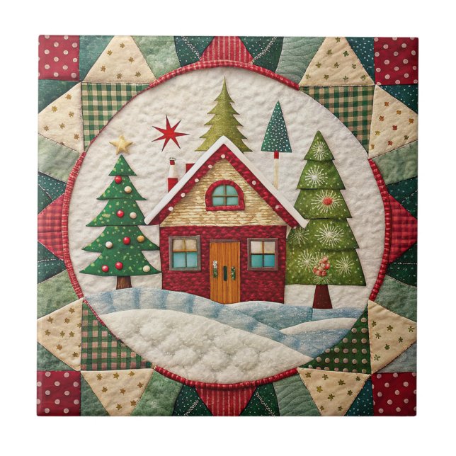 Carreau Vintage Christmas Ceramic Tile (Devant)
