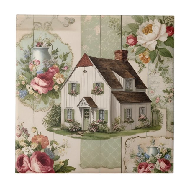 Carreau Vintage Cottage Floral (Devant)