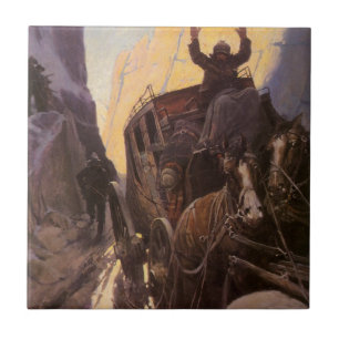 Carreau Vintage Cowboys, Hold Up in the Canyon par NC Wyet