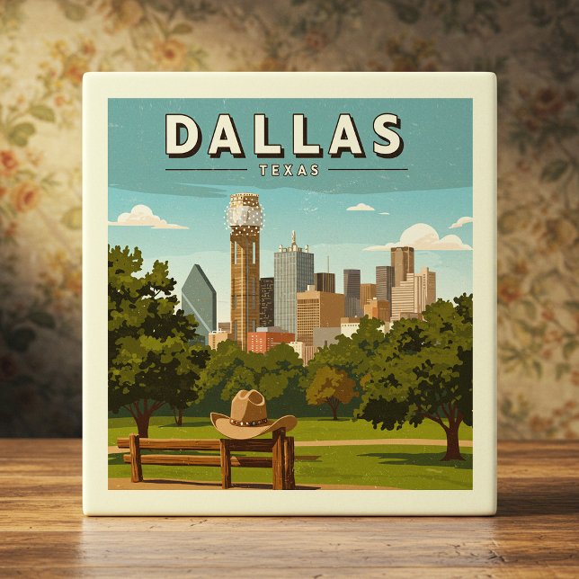 Carreau Vintage Dallas Texas (Créateur téléchargé)