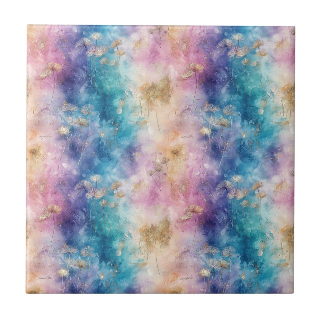 Carreau Vintage Dandelion Abstract Pattern (2) (Devant)