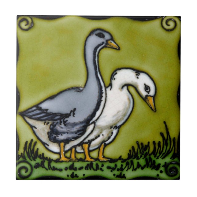 Carreau Vintage deux canards (Devant)