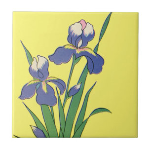 Carreau Vintage Floral, Purple Spring Garden Fleurs d'Iris