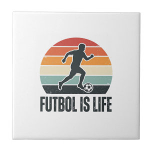 Carreau Vintage Futbol est la vie Conception de maillot de