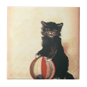 Carreau Vintage HALLOWEEN Chat noir