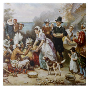 Carreau Vintage Le Premier Thanksgiving 1621 Jean Ferris