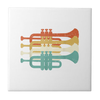Carreau Vintage Marching Band Trumpet Player Retro Design 