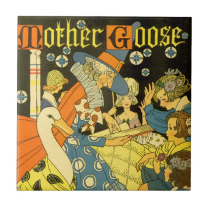 Carreau Vintage Mère Oie Lecture Livres aux enfants