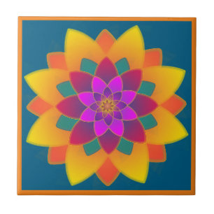 Carreau Vintage Mexicaine Jaune, Rouge, Carrelage en céra