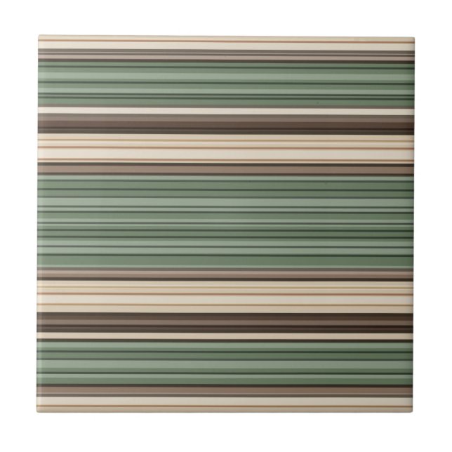 Carreau Vintage MidCentury Lines Vert Brown (Devant)