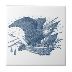 Carreau Vintage Patriotique hurlant Aigle USA Flag Flèches