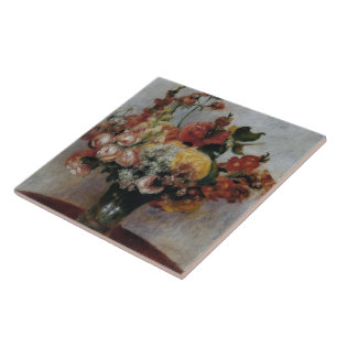 Carreau Vintage Pierre Auguste Renoir Fleurs dans un Vase