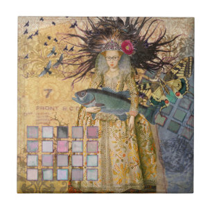 Carreau Vintage Pisces femme gothique classique
