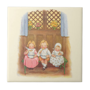 Carreau Vintage Porridge Porridge Hot Childrys Nursery Rhy