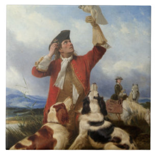 Carreau Vintage Richard Ansdell Chiens d'oiseaux Chiens d'