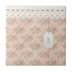 Carreau Vintage rose Floral