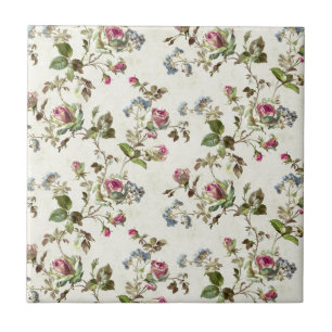 Carreau Vintage Rose Floral Pattern Shabby chic