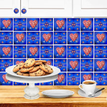 Vintage Rouge & Argent Milagro Coeur Avec Papillon