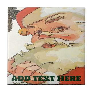 Carreau Vintage Santa Tiles, add text