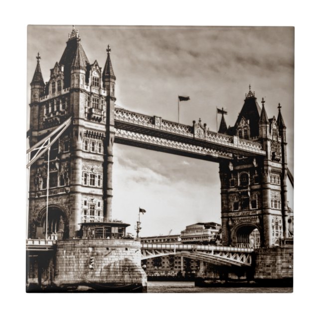 Carreau Vintage Sepia London Tower Bridge (Devant)