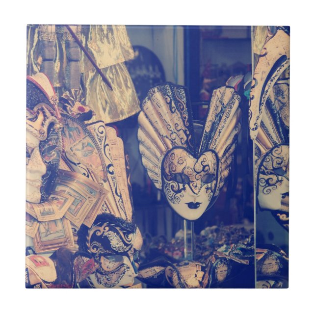 Carreau Vintage Venetian carnival masks (Devant)