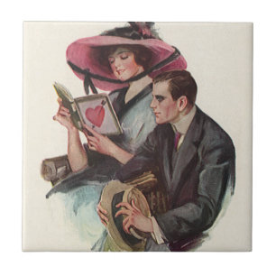 Carreau Vintage Victorien Saint Valentin Amour et Romance