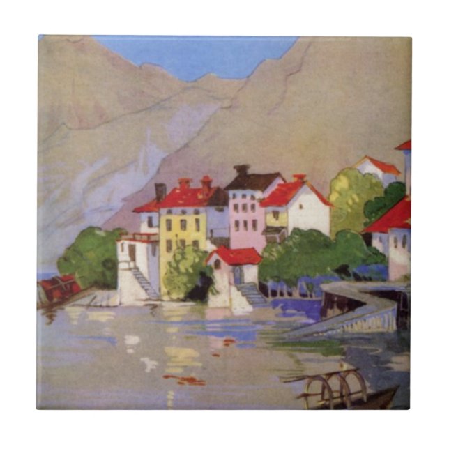 Carreau Vintage Village balnéaire Italie Tourisme (Devant)