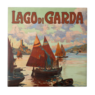 Carreau Vintage voyage, Lago di Garda, Lac de Garde, Itali