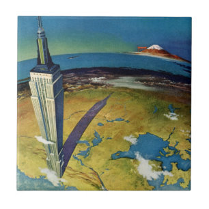 Carreau Vintage voyage New York City Empire State Building