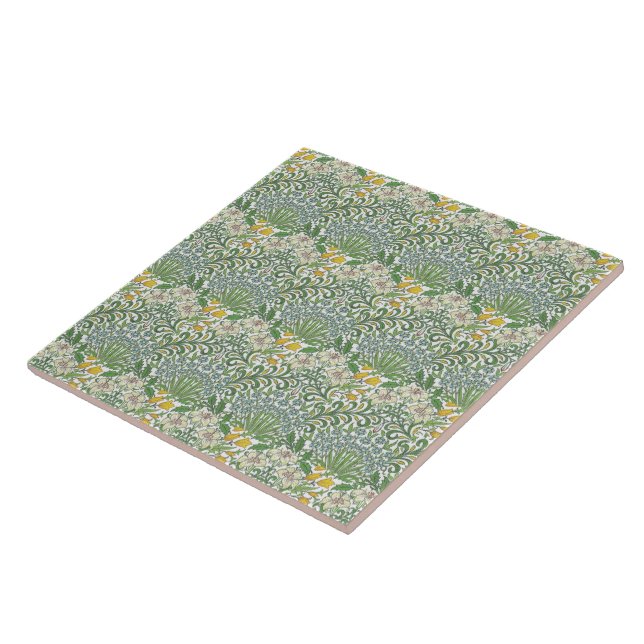 Carreau Vintage William Morris Fleurs Jardin Papier peint (Côté)