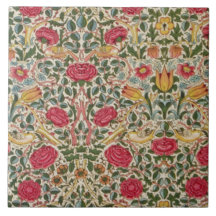 Vintage William Morris Rose Rose Jaune Oiseau Plat