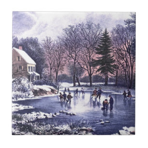 Carreau Vintage Winter Scene. Tiles