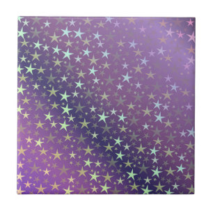 Carreau violet+argent, brillant, brillant, étoile, couleur